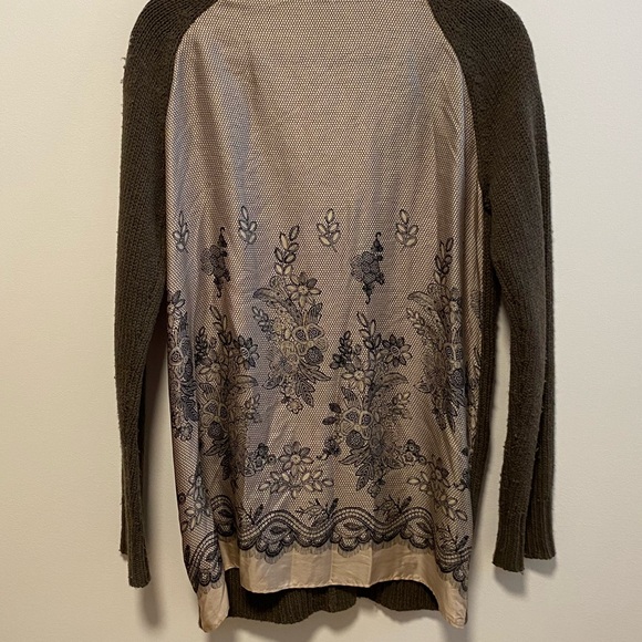 Wool cardigan with silk panel back - size L - Picture 2 of 5